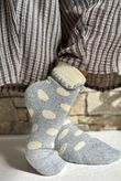 Laundry B Terry & Wool Luxury Socks Dotty Grey Stone